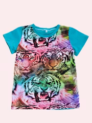 T-shirt Tigerhuvud i regnbågsfärger