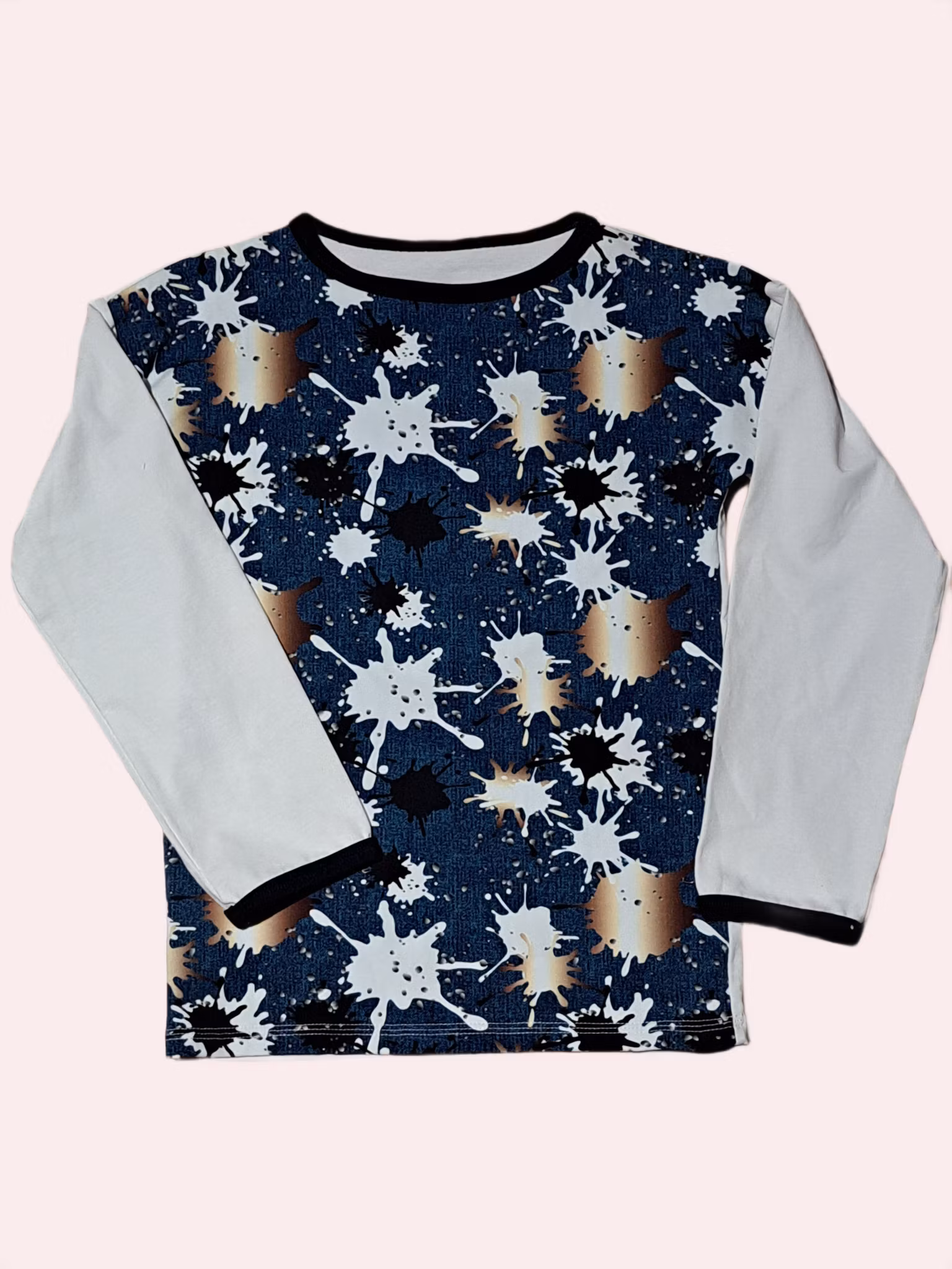 Långärmad tröja med splashmönster