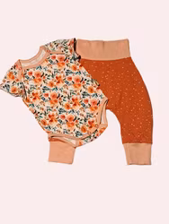 Set body och byxa Blommor