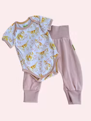 Set body och byxa Katter rosa