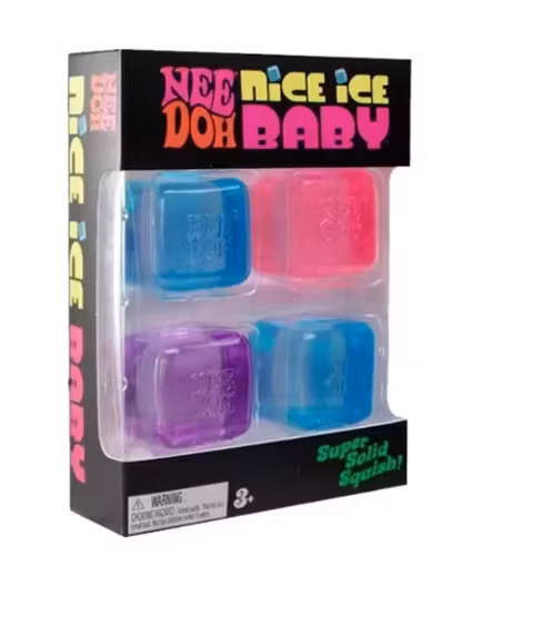 NeeDoh Nice Ice Baby Fidget Cube 4-Pack med slow rebound