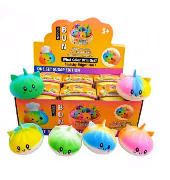 Rainbow Unicorn Dumpling Squishy Blind Box i fargerikt enhjørningdesign