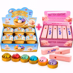 Glitter Dumpling Squishy + Butter Squishy Strawberry – Pakkepris