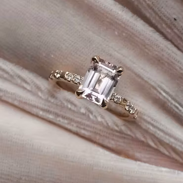 "Venus Sparkle" with a Morganite & ten TW/VS Diamonds