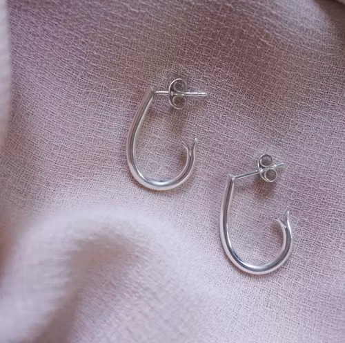 "Drop Hoops" in silver