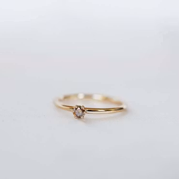 "Cordelia" ring with diamond (choose cognac, white or champage diamond)