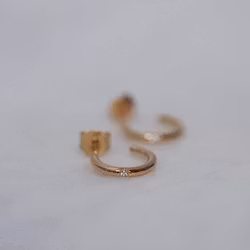 "Aurora" Hoops in gold with diamond