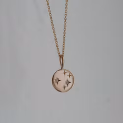 "Night sky" pendant in gold with diamonds