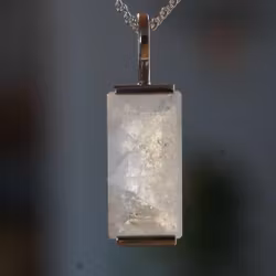"Swedish Ice" pendant in silver with rock crystal from Riksgränsen