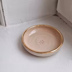 Jewelry tray light pink with gold edge