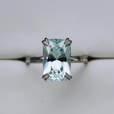 Cocktail "Summer sky" white gold ring