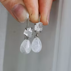 "Swedish Ice" Earrings in white gold with Swedish rock crystals