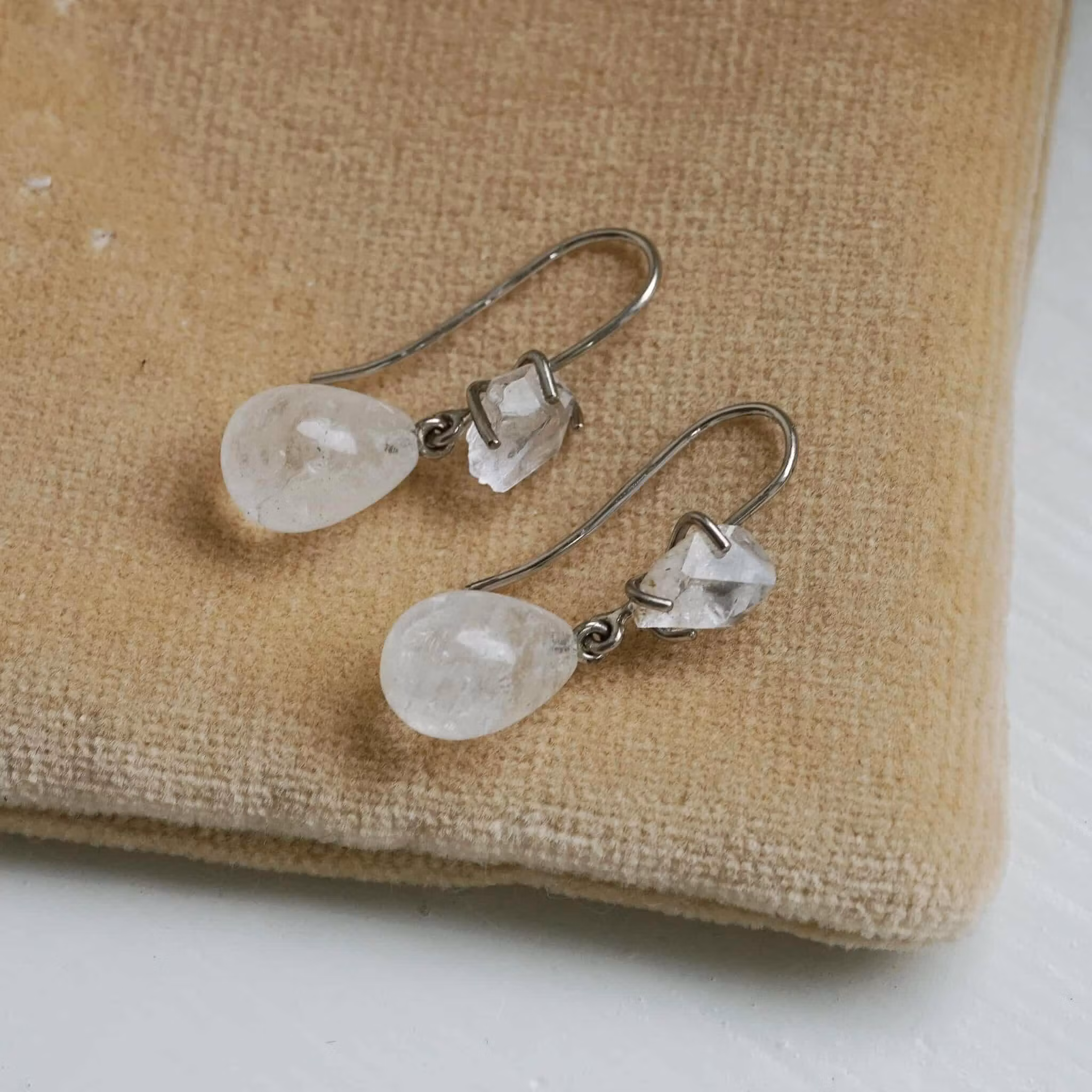 "Swedish Ice" Earrings in white gold with Swedish rock crystals