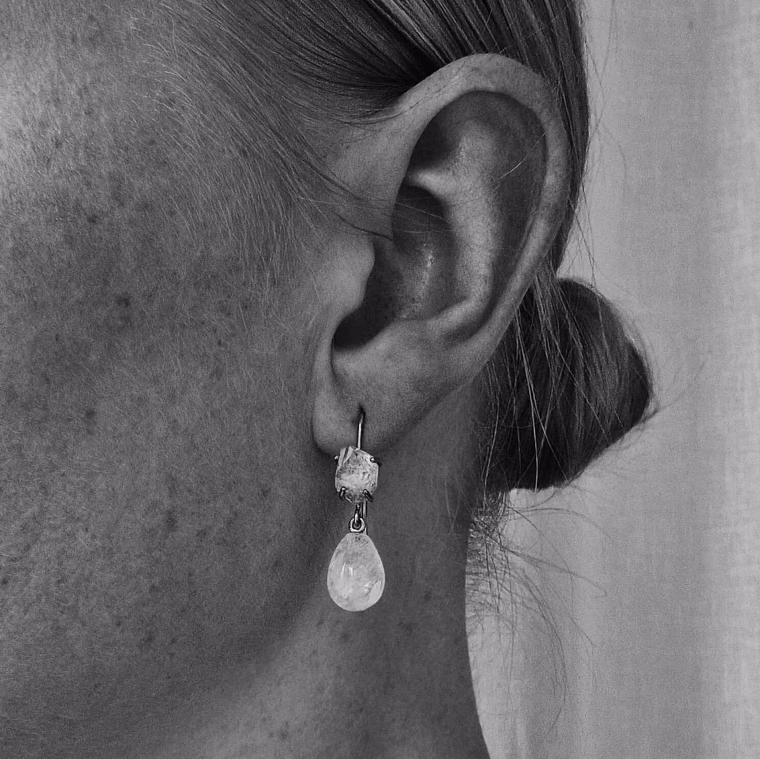 "Swedish Ice" Earrings in white gold with Swedish rock crystals