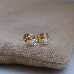 "Stellar" earrings in gold with antique cut diamonds