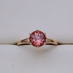 Cocktail "Brittish rose" gold ring