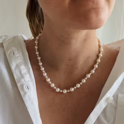 Collier with freshwater pearls 47cm & gold