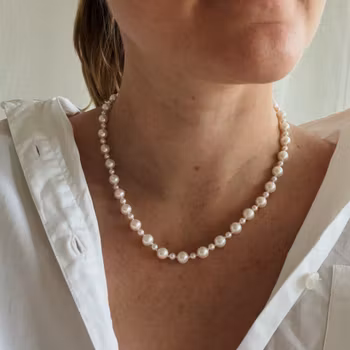Collier with freshwater pearls 47cm & gold
