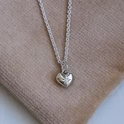 "Sigrid Heart" in silver, chose gemstone & engraving