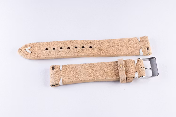 Khaki suede / genuine leather watch band 18mm 20mm 22mm 24mm