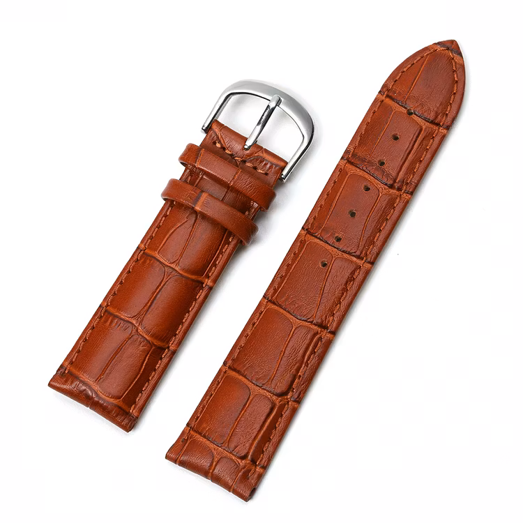 Brown Croco watch strap from genuine leather 16mm 18mm 20mm 22mm