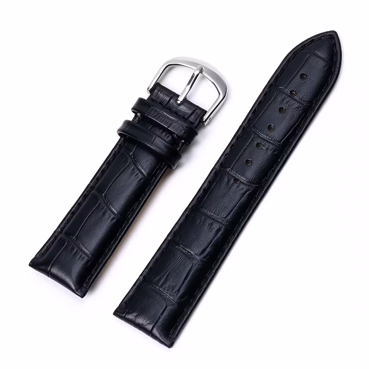 Black Croco watch strap from genuine leather 16mm 18mm 20mm 22mm