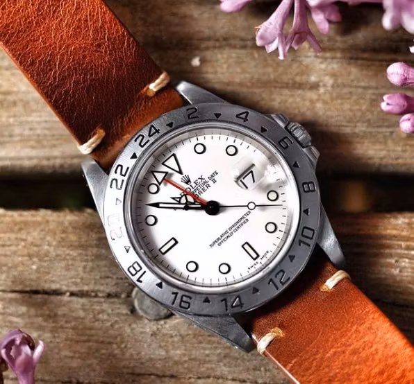 Brown vintage style leather watch band 18mm 19mm 20mm 22mm