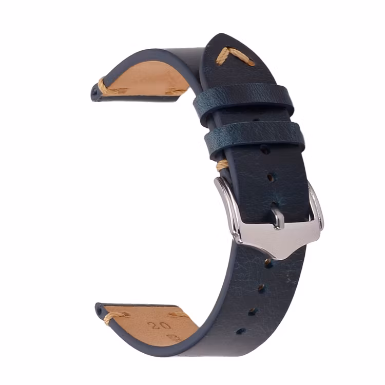 blått vintage klockarmband av läder