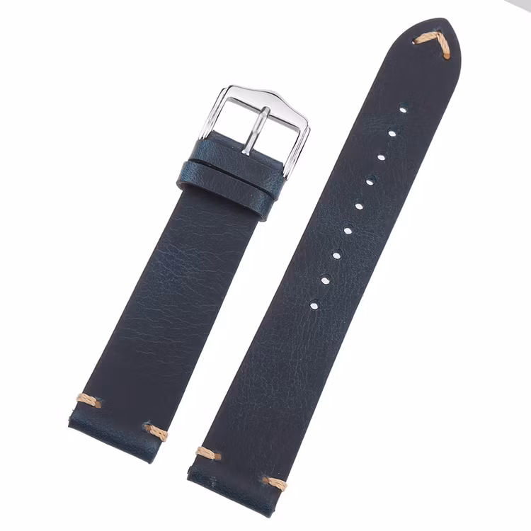 blått vintage klockarmband av läder