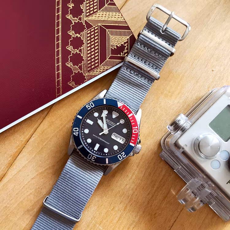 Grey Nato strap 18mm 19mm 20mm 22mm 24mm