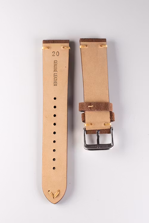 Premium dark brown suede watch straps 18mm 20mm 22mm