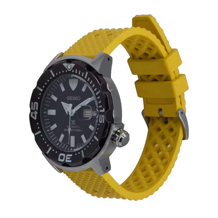 Honeycomb FKM yellow rubber watch band 18mm 20mm 22mm 24mm