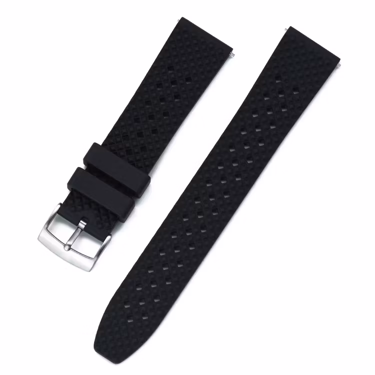 Honeycomb FKM black rubber watch band 18mm 20mm 22mm 24mm