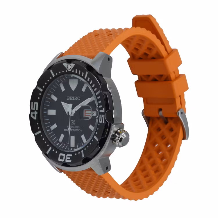 Honeycomb klockarmband av orange FKM gummi 18mm 20mm 22mm 24mm