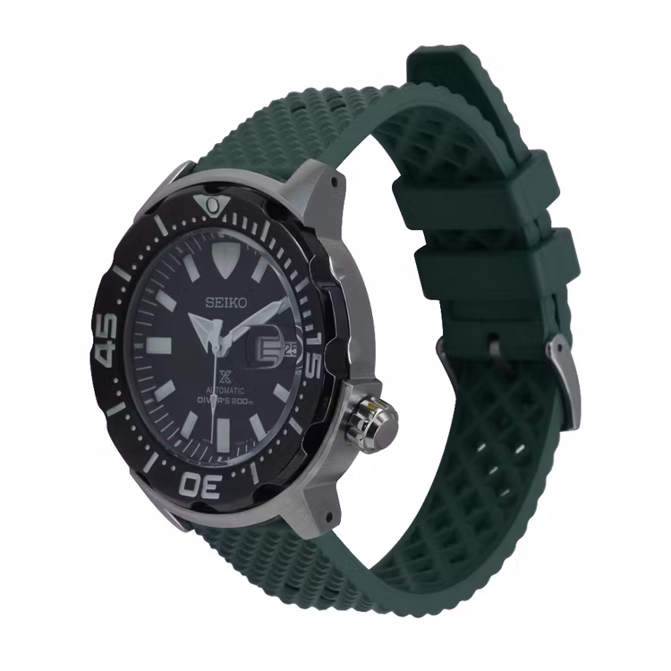 Honeycomb FKM green rubber watch band 18mm 20mm 22mm 24mm