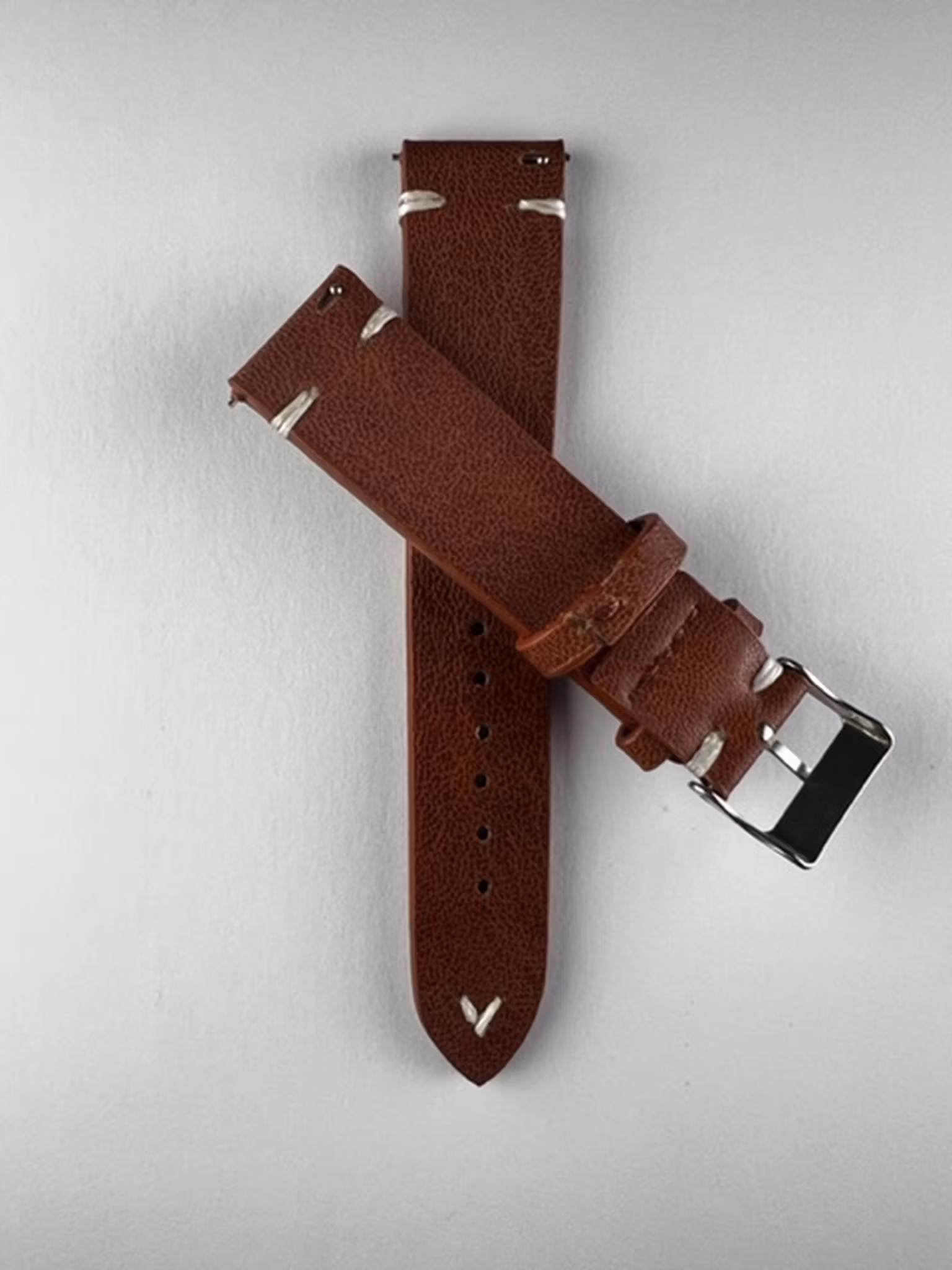 Brown  faux leather watch band