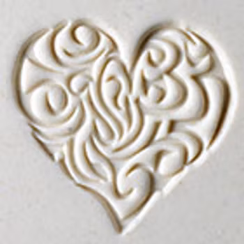 Stämpel Curly Heart 4 cm