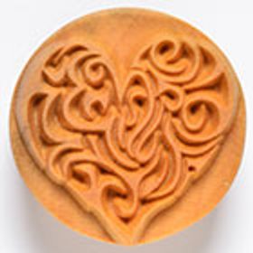 Stämpel Curly Heart 4 cm