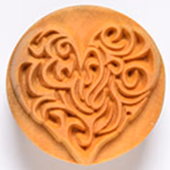 Stämpel Curly Heart 4 cm