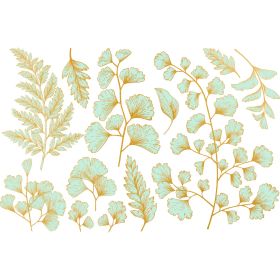 Dekal Teal and gold leaf