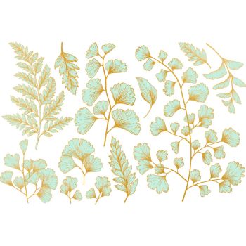 Dekal Teal and gold leaf