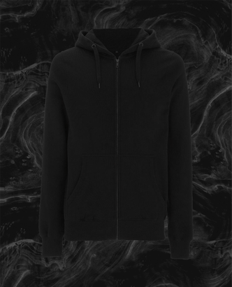 Nattsvart zip hoodie