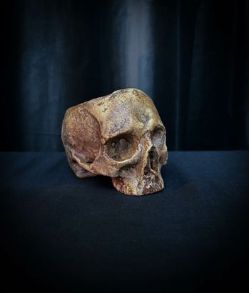 Ljuslykta skalle patinerad naturfärgad liten
