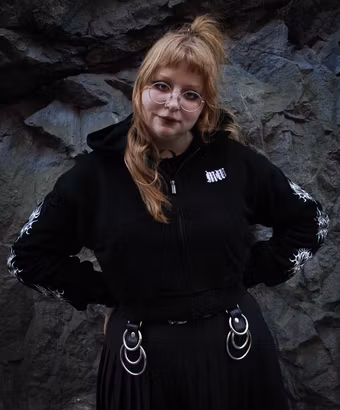 Nephilim cropped zip hoodie