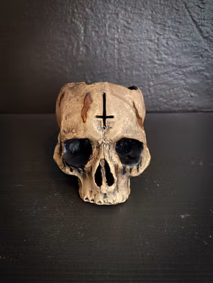 Ljuslykta skalle corpse paint kors splatter liten