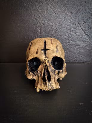 Candle lantern skull corpse paint cross splatter