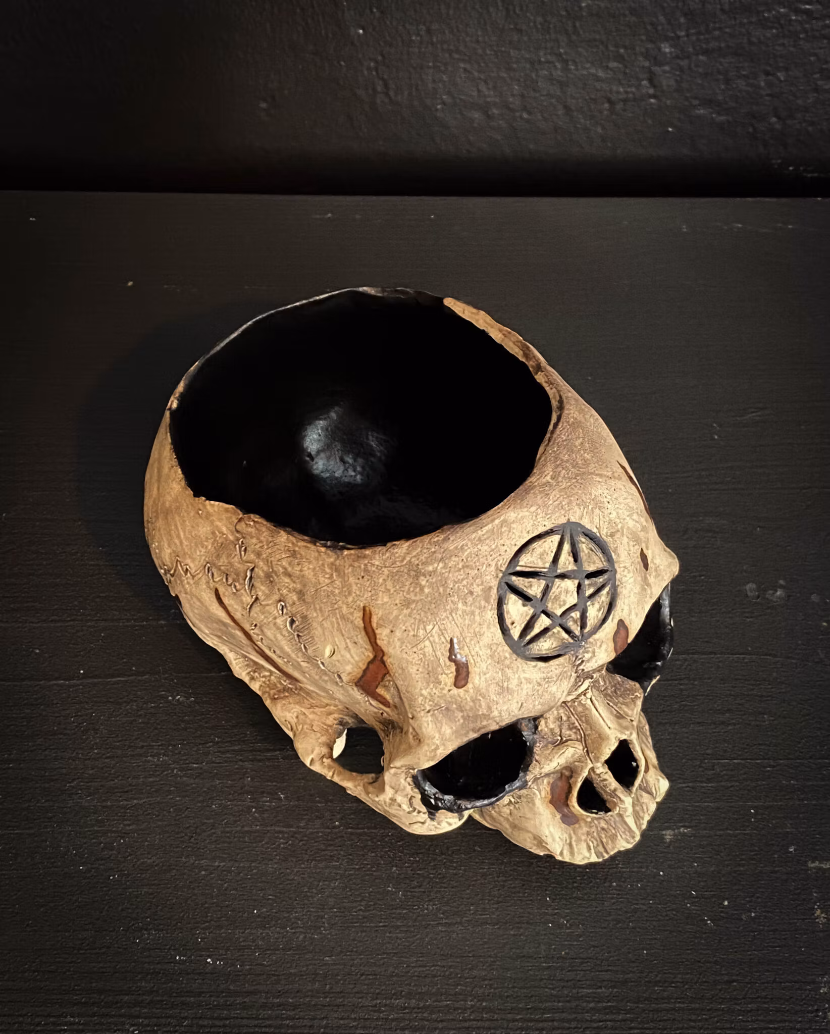 Ljuslykta skalle corpse paint pentagram splatter