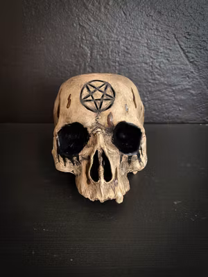 Ljuslykta skalle corpse paint pentagram splatter