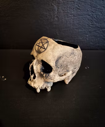 Candle lantern skull corpse paint with cross small