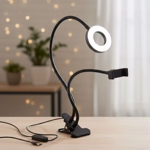 LED-ringlys med mobilholder ( Brukt )